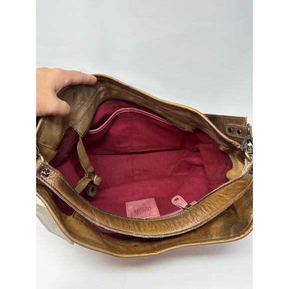 Civico 93 NWT Genuine Embossed Brown Leather Made in Italy Shoulder Bag Purse - Picture 6 of 9